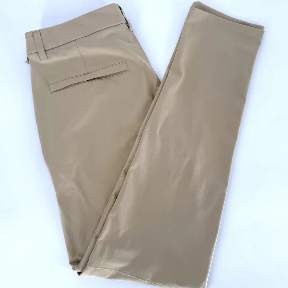 Lululemon Commission Slim Fit Pants Tan Mens 31x30 Golf Performance Tech Trouser